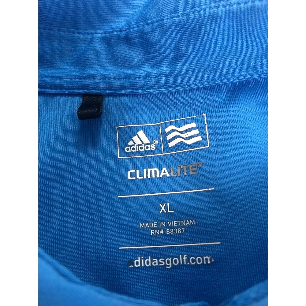 Adidas ClimaLite Men's XL Blue Golf Polo Shirt Short Sleeve Performance Athletic - Picture 5 of 8
